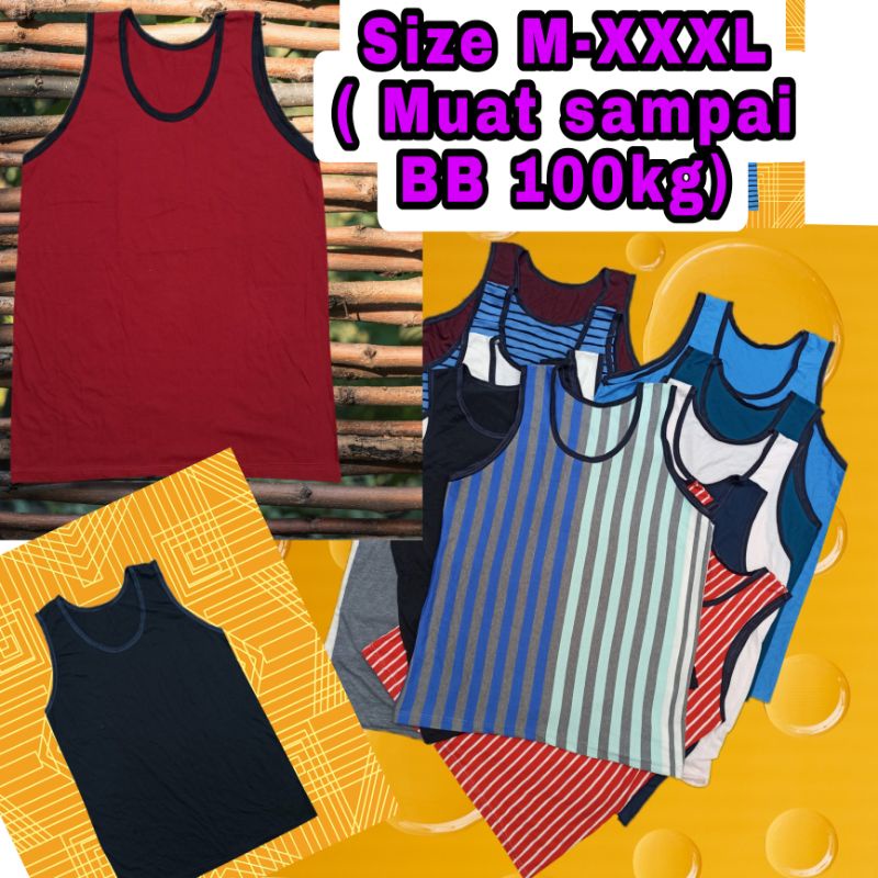 Kaos Singlet Pria M-XXL - Singlet Pria Jumbo  - kaos oblong Pria- bahan stretch- nyaman dipakai