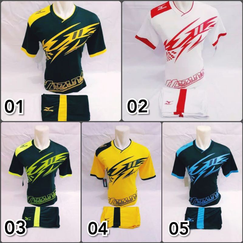 Baju Olahraga Set Mizuno MZ Baju Futsal Sepak Bola Badminton Dan Volly