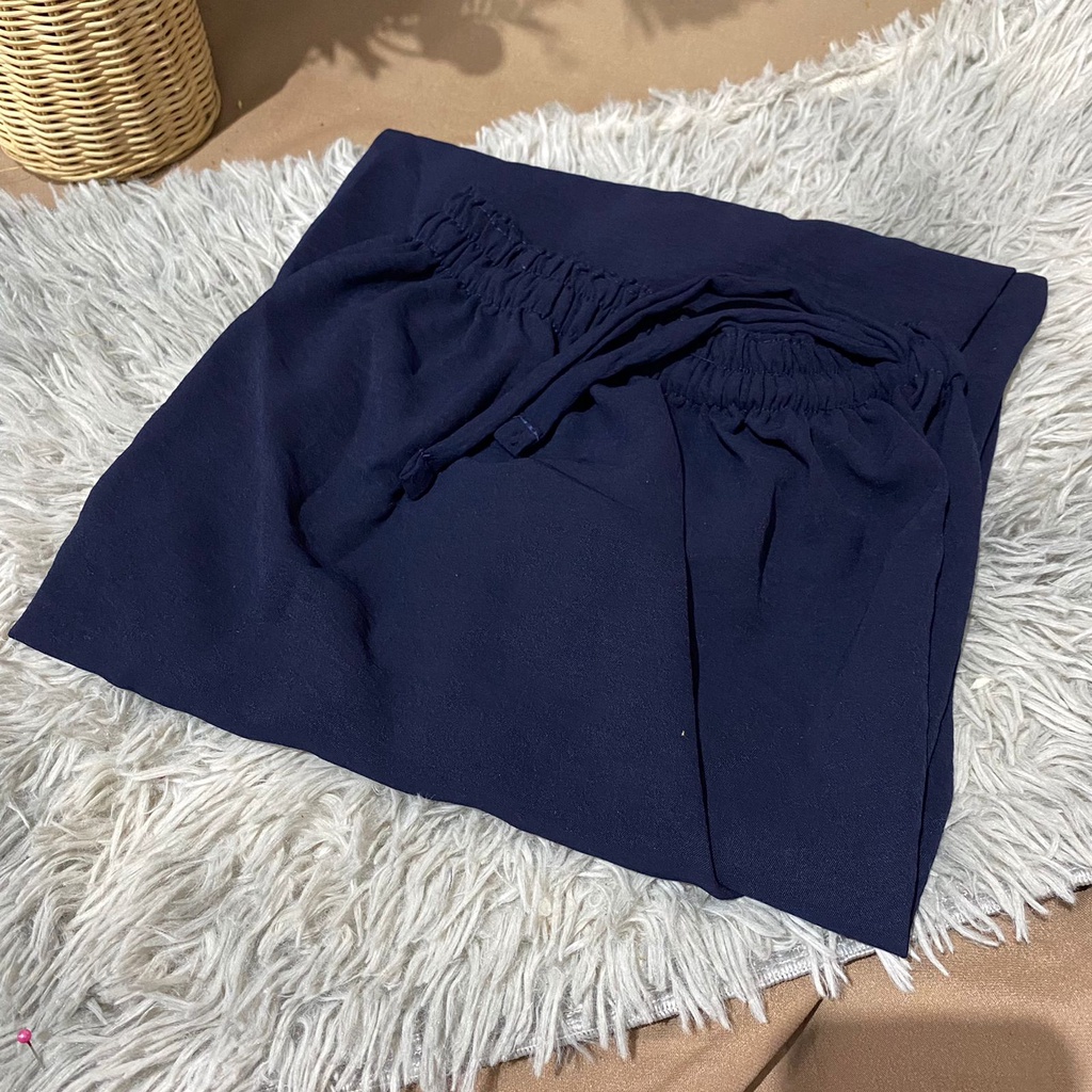 CELANA KULOT CRINKLE PREMIUM / KULOT AIRFLOW / RUBY KULOT CRINKLE /CELANA SANATAI/CELANA TERBARU-cln ariflw navy