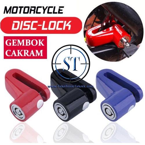 Gembok Cakram Sepeda / Motor Anti Maling MOTO LOCK Disc Bike Security Anti-theft Scooter Disk Brake Kunci Rem Cakram Lengkap Dengan 2 Kunci