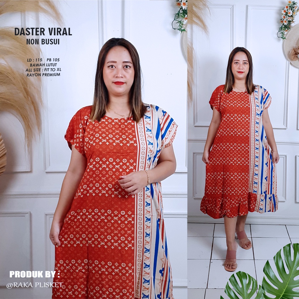 DASTER RUFFLE | DASTER VIRAL MOTIF | DASTER KEKINIAN | DASTER RAYON MURAH BAWAH LUTUT NON BUSUI-MOTIF 61