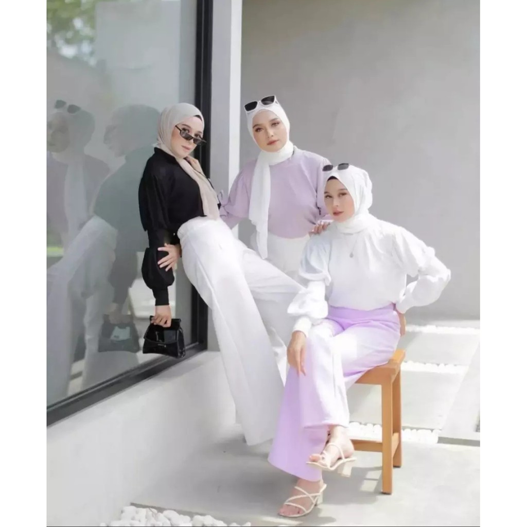 others celana kulot panjang scuba premium lilac kulot lilac celana lilac celana panjang wanita lilac