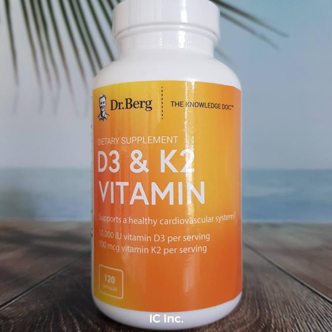 Dr Berg D3 & K2 Vitamin 120 Capsules Terbaru