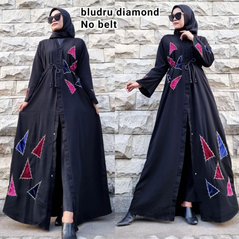 Abaya Gamis Hitam Turkey Maxi Dress Busana Fashion Muslim Dubai Bludru Diamond