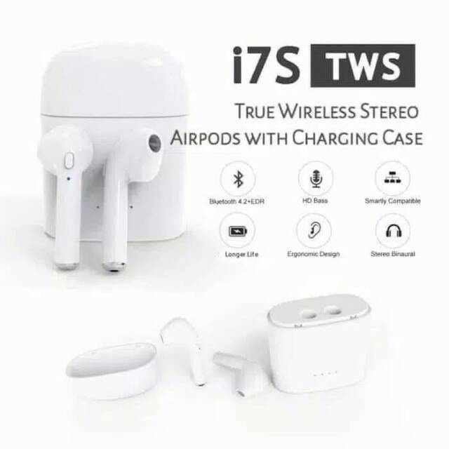 Headset Bluetooth I7S HBQ TWS 5.0 Twin Headset Earphone Headphone Earbud Bluetooth True Wireless Airpods Ekstra Bass