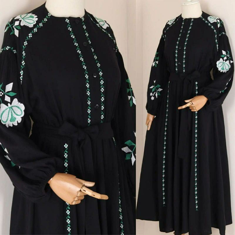 Gamis Kekinian Batwing Mawarni L/Dress/Pesta/Fashion Muslim