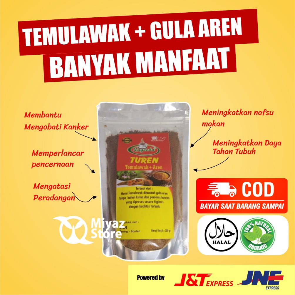 

Temulawak Bubuk Gula Aren Murni Original Asli Organik Herbal 200 gr