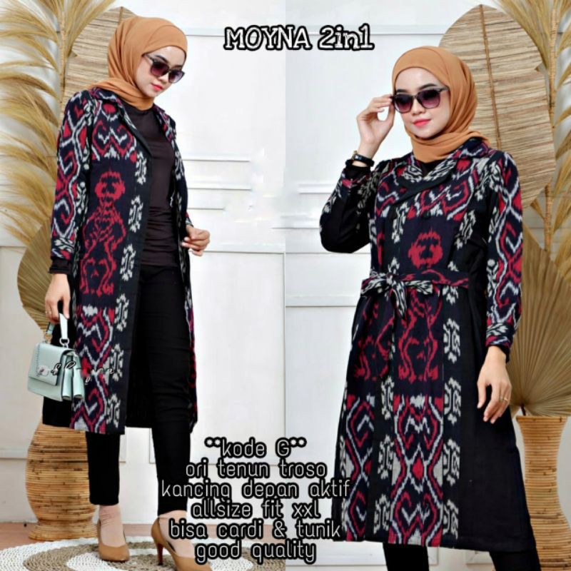 Blazer Tunik Tenun 2in1 / Moyna Tenun