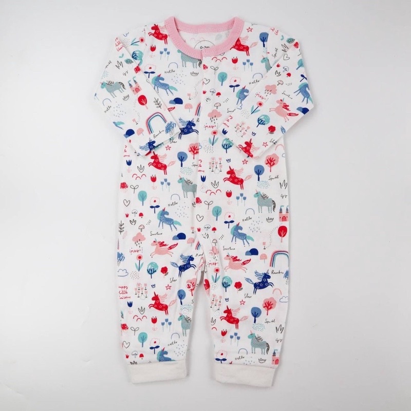 BABY K2 - Sleepsuit Buka Kaki isi 3 Pcs Motif Castle