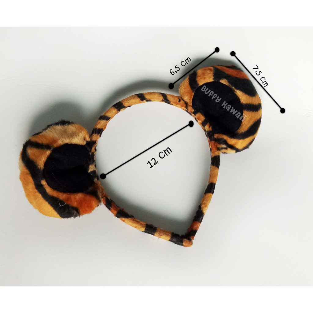 Bando pattern tiger leopard ear headband harimau macan zootopia safari party halloween kids costume