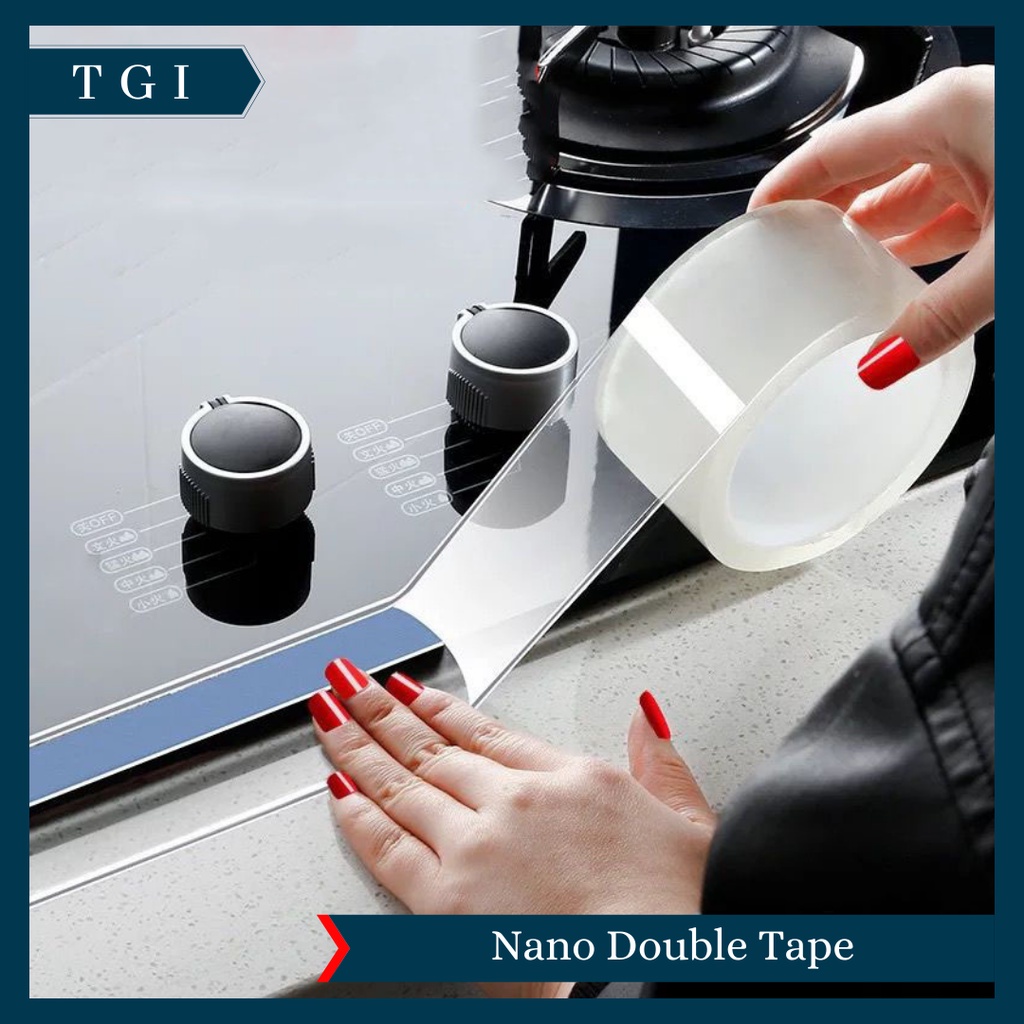 TGI - DOUBLE TAPE NANO TAPE GRIP TAPE ISOLASI 2 SISI SELOTIP TAPE PEREKAT SUPER