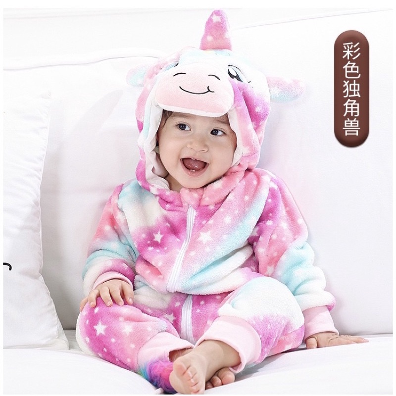 Baju piyama kostum anak bayi onesie animal hewan lucu import 0T-5T-Unicorn starry sky