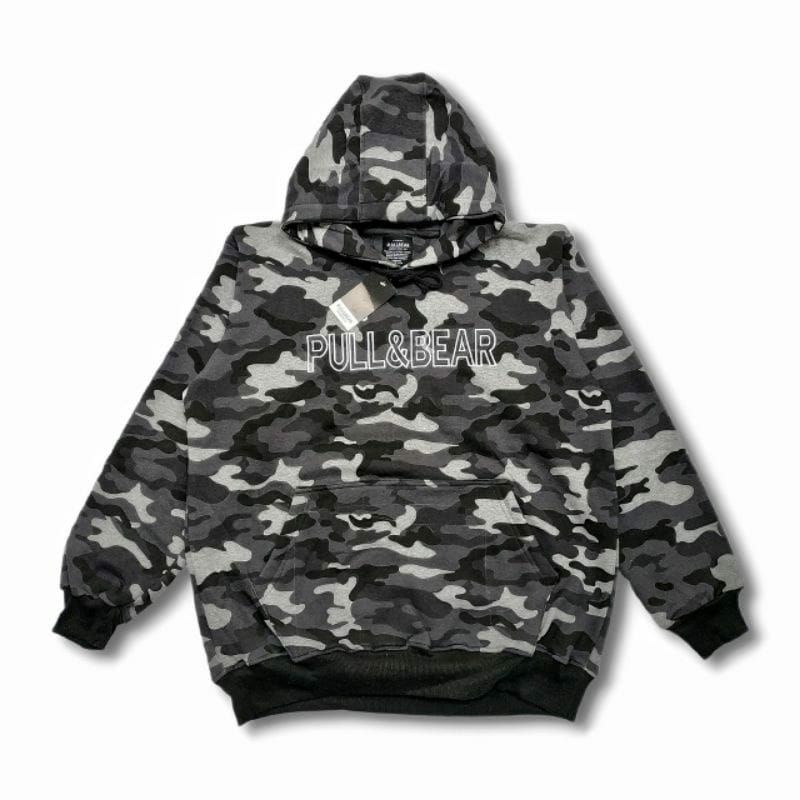 HOODIE PULL&BEAR LORENG ARMY SWEATER UNISEX TERLARIS CEWEK COWOK DISTRO