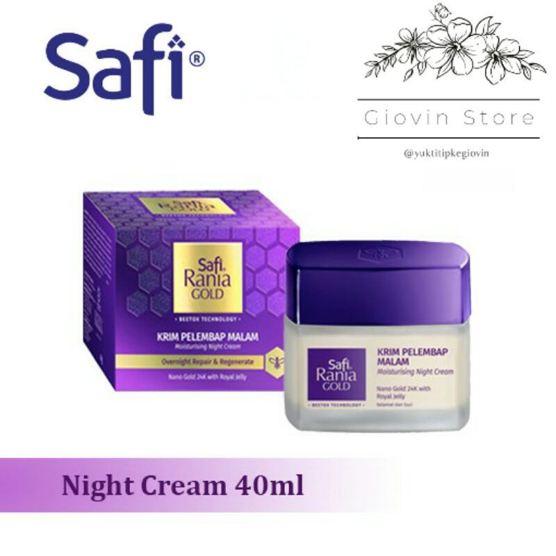 Safi Night Cream Krim Pencerah Wajah - Krim Pelembab Wajah Krim Malam Whitening Brightening Skincare