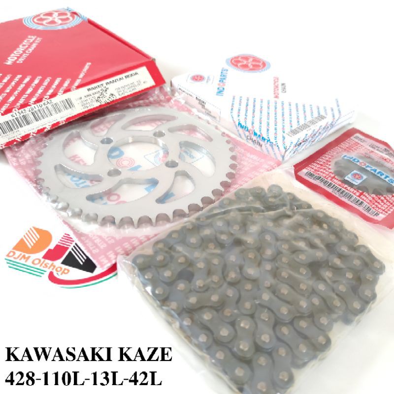 INDOPARTS Gear Set Kawasaki KAZE 428SB 110L 13T 42T