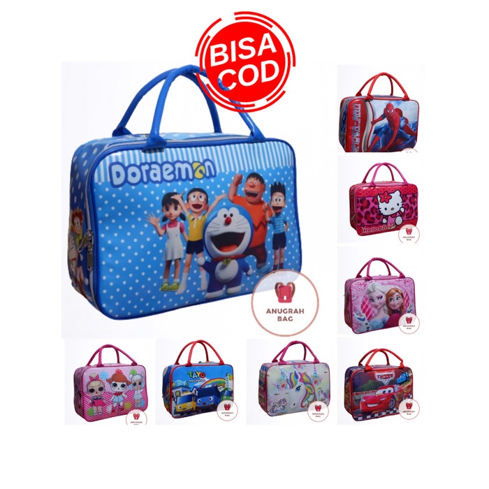 Tas Duffel Organizer TRAVEL BAG KARAKTER ANAK | TAS TRAVEL BAJU | TAS MUDIK | TAS PAKAIAN - spiderma