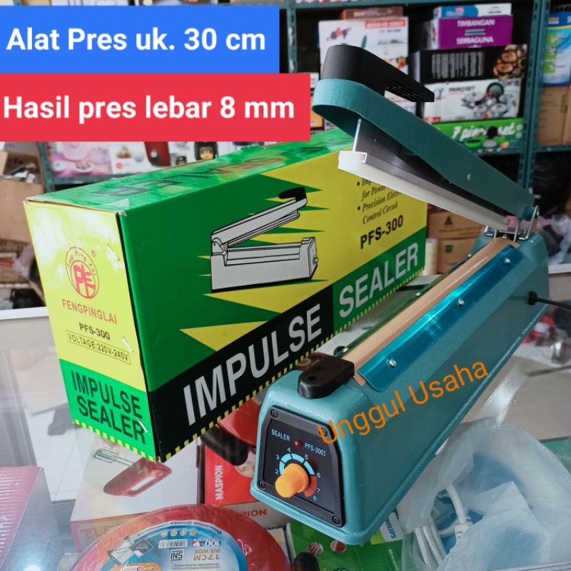 Alat Pres Plastik Impulse Sealer Lebar Hasil Pres 8 mm Panjang 30 cm