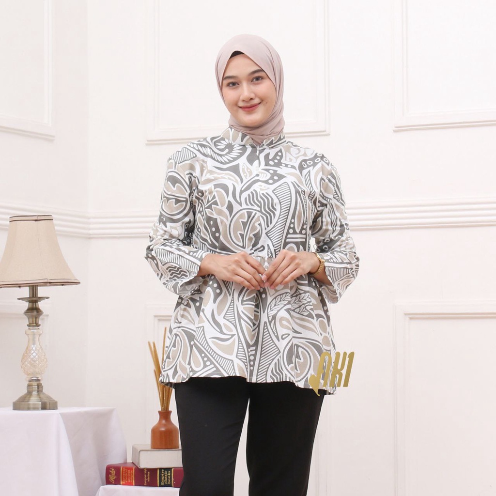 Batik Alina Bu Tejo Bouse Batik Baju Batik Wanita Modern M L XL XXL Jumbo Atasan Batik Kerja Wanita Kantor Tunik Batik Seragam Batik Modern