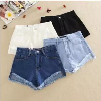 HOPYLOVY Rawis Sexy Celana Gemes / Hot Pants Celana Pendek Jeans Wanita Highwaist