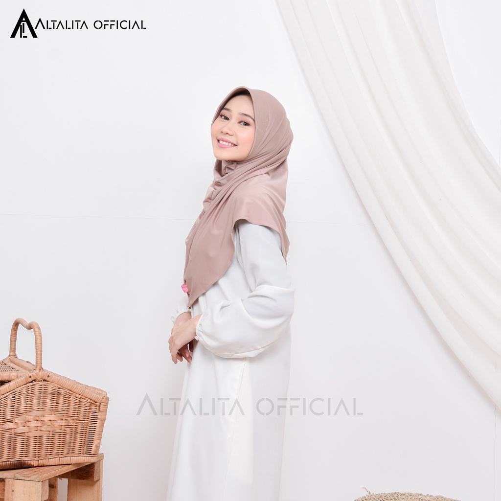 Altalita - Kerudung Bergo Hamidah Sport Menutupi Dada Bahan Jersey Spandek High Quality Pad