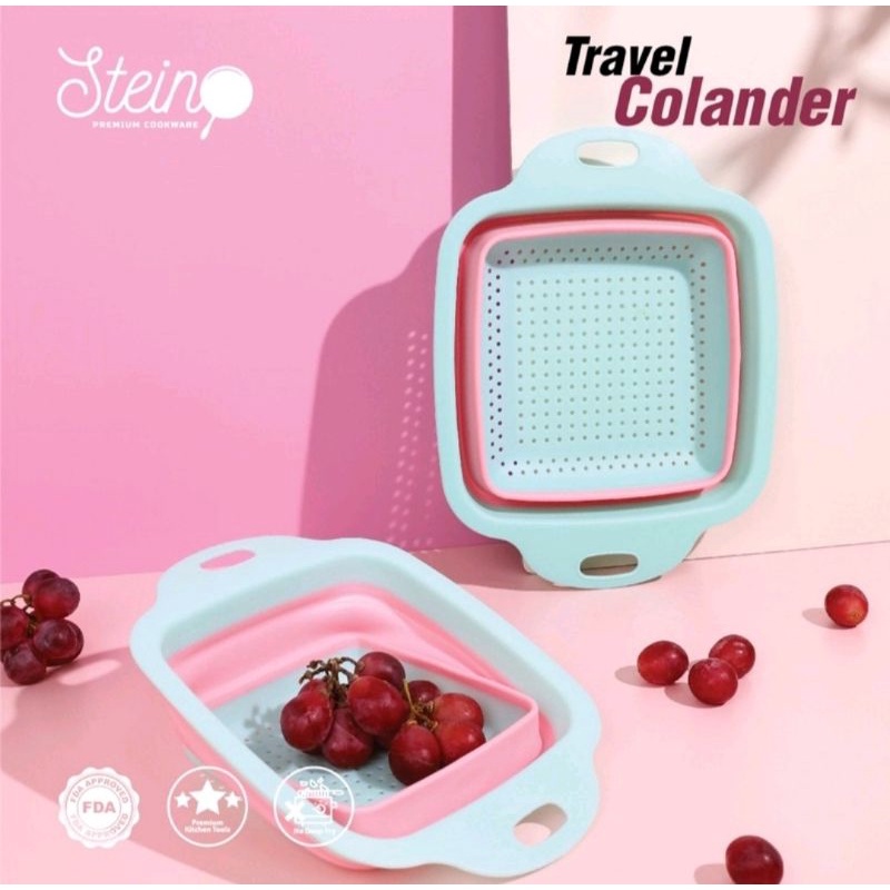 Steincookware Travel Colander/Baskom peniris/Peniris Sayur/Peniris Buah/Stein Colander Baskom