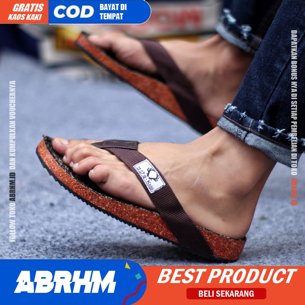 ABRHM x SORA Sandal Slide Pria Sandal Slop Pria Ori Distro Sendal Selop Cowok / Cowo Keren Kekinian