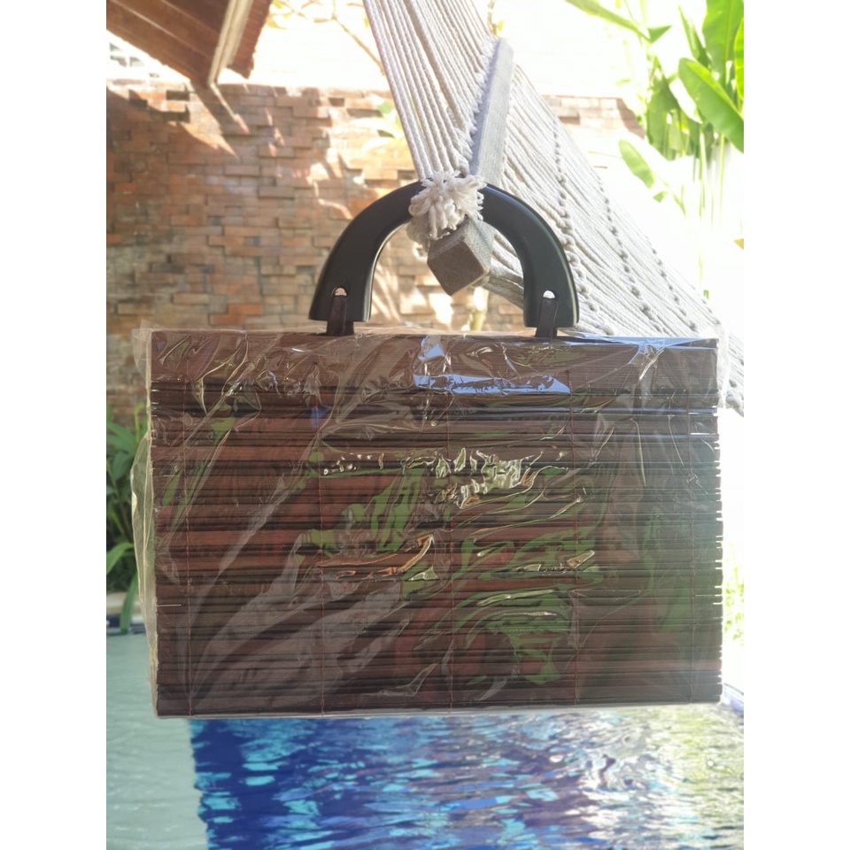 Tas Tote Bali handle kayu aren cantik