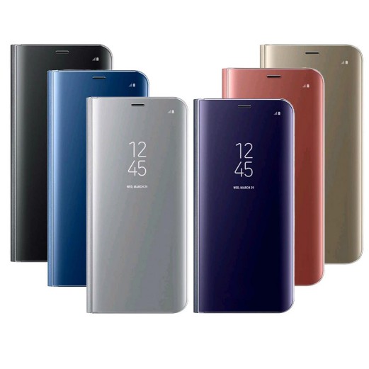 Kesing Sarung Buku Filp Mirror View Case Realme 3 / RealMe 3 Pro / RealMe 5 / RealMe 5i / RealMe 5 P