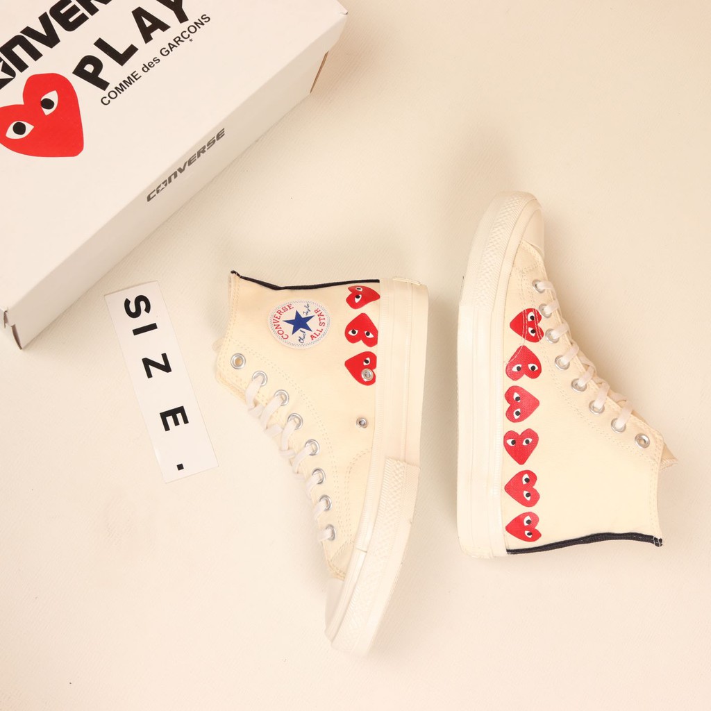 Converse x CDG Hi Multi Heart White