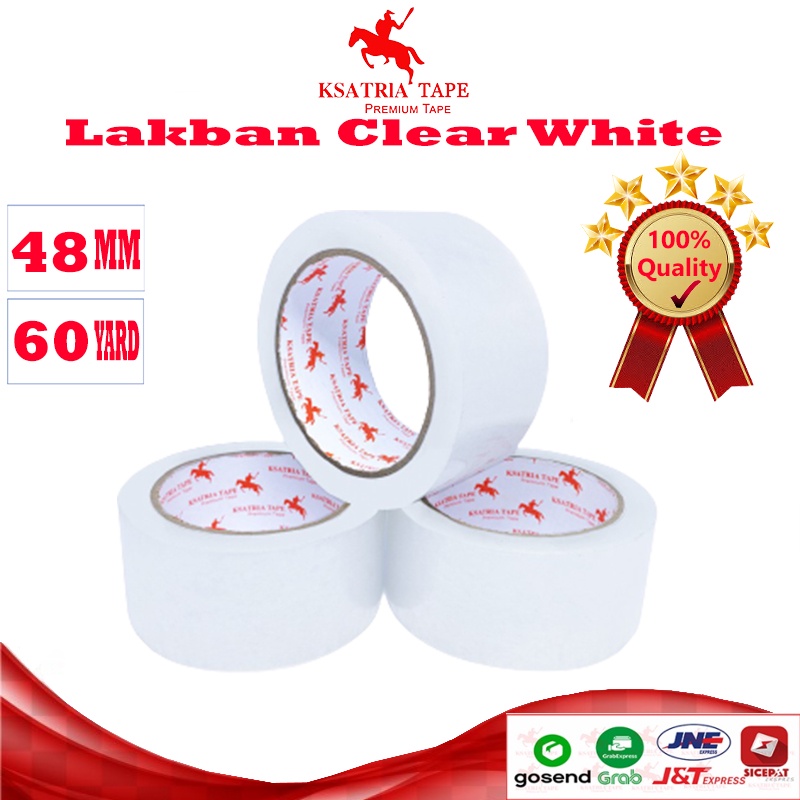 

[TERLARIS] Lakban OPP Tape / Lakban Clear White Dunia Packing 60 Yard -COD