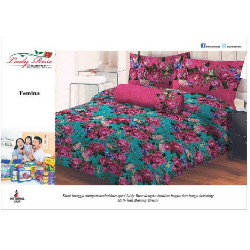 Sprei Lady Rose 180x200 King terlaris Femina