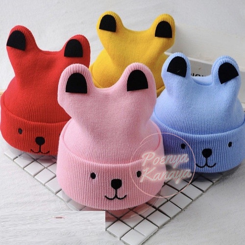 Topi Kupluk Bayi Rajut TELINGA DOGGY Topi Rajut Lucu TP25