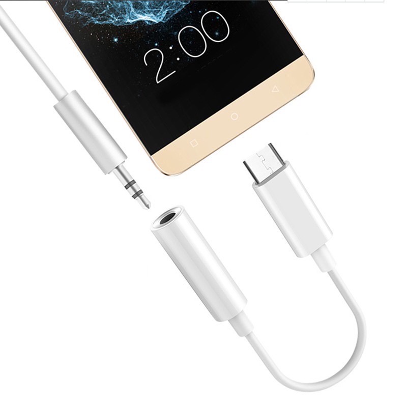 Adaptor Earphone Kabel USB-C to 3.5 mm Jack / Kabel Penghubung Handphone Android dengan Wired Earphone / Converter Adaptor USB Type C ke 3.5 mm Headphone Jack