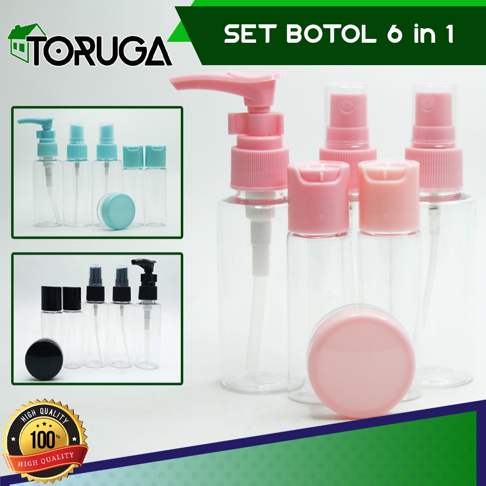 6in1 Botol Tempat Sabun Minyak Wangi Mini Travel Toiletries Kit Bottle