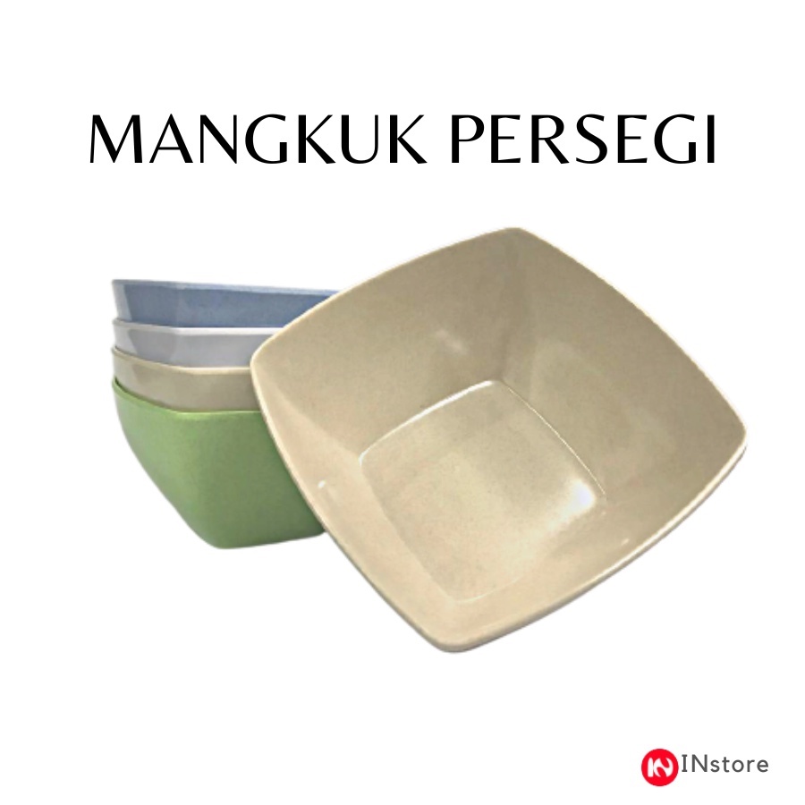 Mangkuk Persegi Melamin Ukuran 13cm - Mangkuk Sambal - Mangkuk Sup - 5 inch