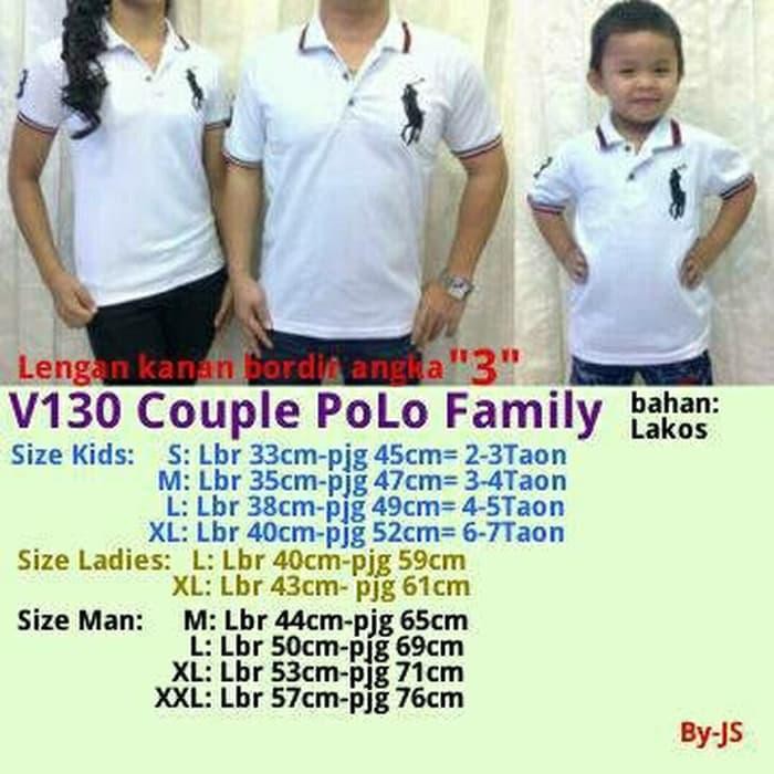 Terlaris Couple Pasangan Baju Kaos Polo Family White Putih Keluarga Atasan