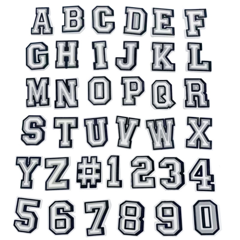 Accesoris Alphabet ABCD Jibbitz Untuk Hiasan Sandal Crocs Bisa Lepas Pasang Bahan Karet