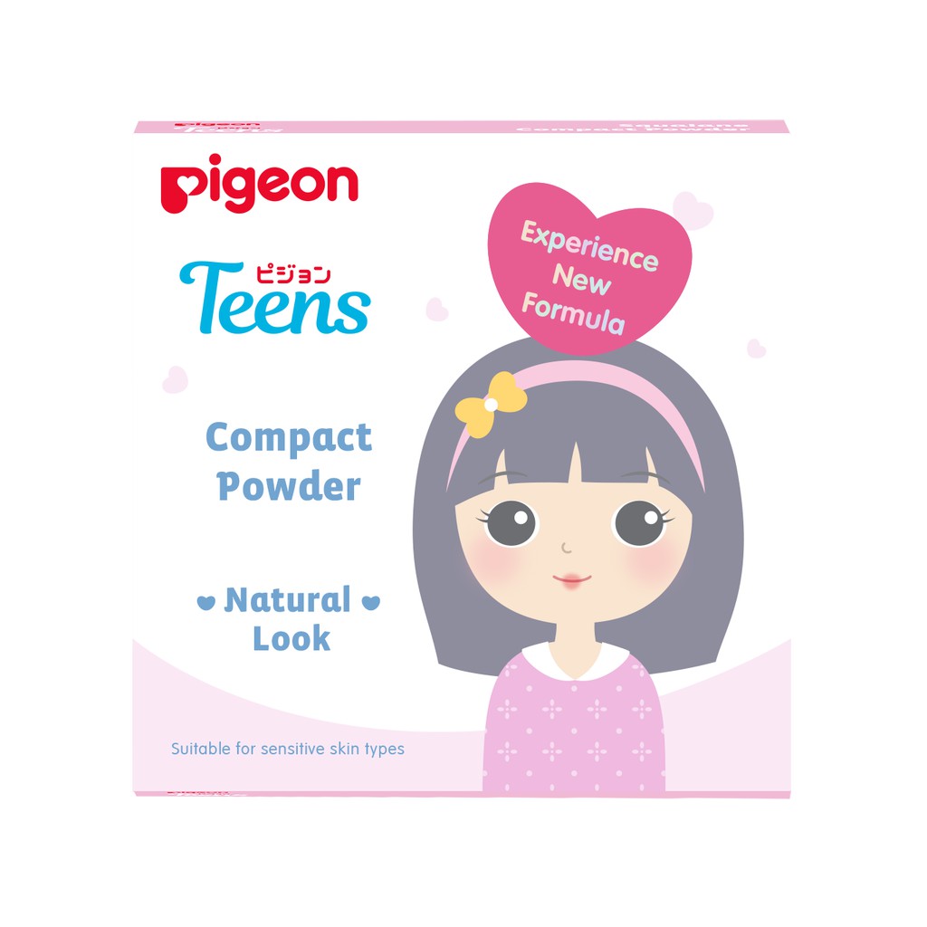 PIGEON Teens Compact Powder Natural Look 14Gr / Bedak Padat Remaja Teen