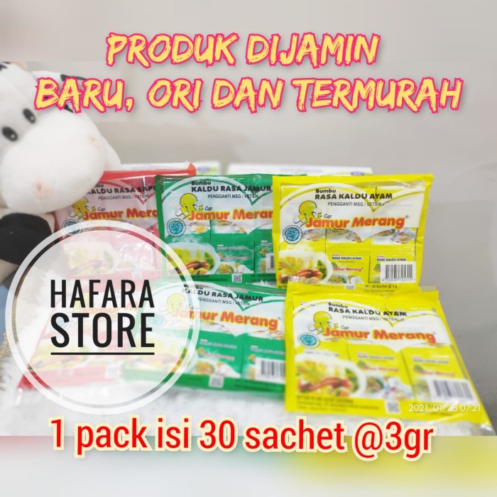 

TERBARU Kaldu Jamur Alami Sehat non MSG Cap Merang Kemasan Sachet 3gr - ori