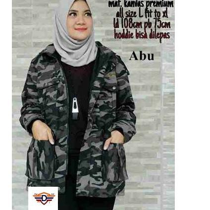 SLE-518 Jaket Army Wanita Parka Doreng HIGH QUALITY  / COD Jaket Army Parka loreng Tebal Berkualitas