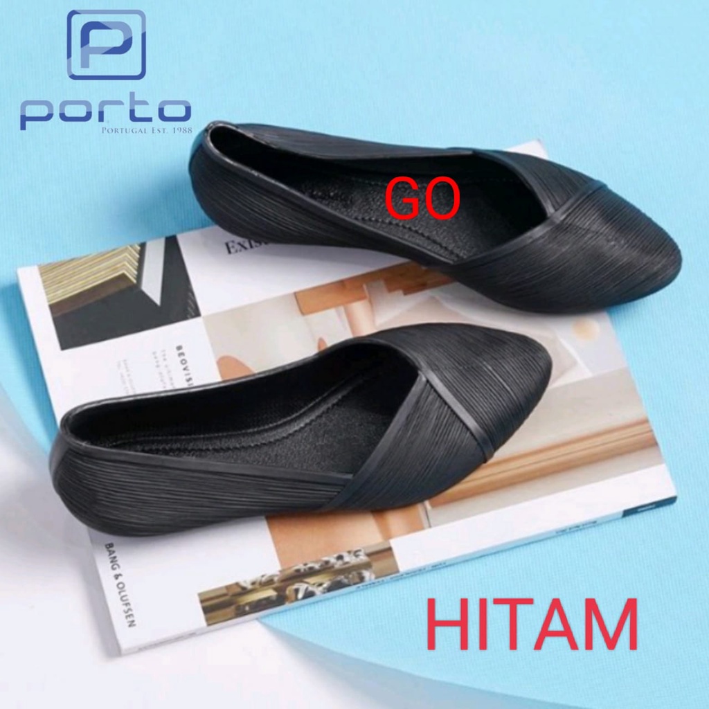 BB PORTO LADY XEM Sepatu Flat Shoes Wanita Terbaru Anti Slip Model Korea Nyaman dan Tahan Sepatu Jelly Wanita