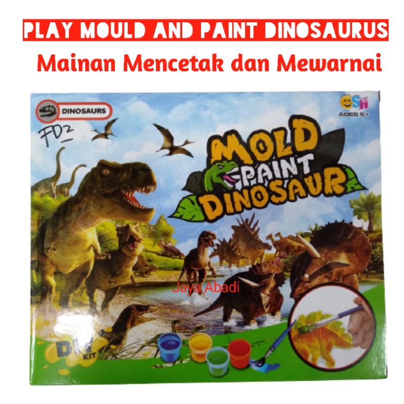 Mainan Kreasi Mencetak dan Mewarnai Dinosaurus