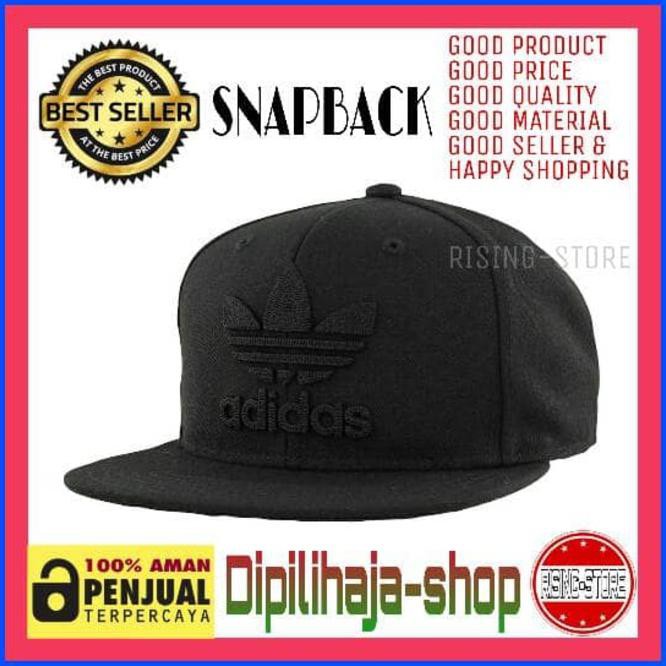 Deal Topi Pria Snapback Adidas Full Black Trucker Baseball -Dipilihaja-Shop Top