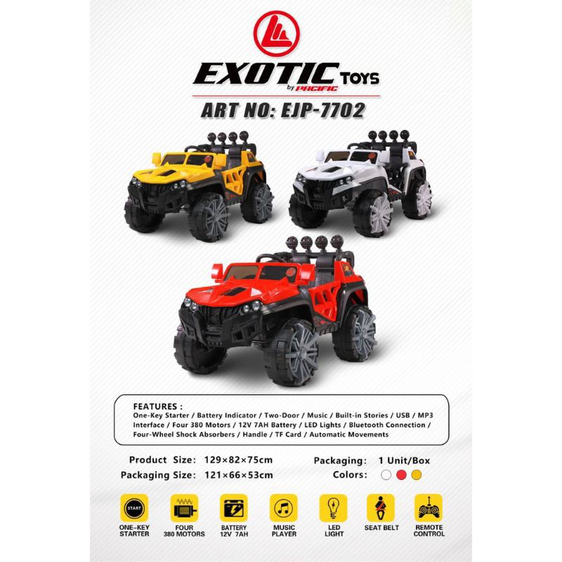 Mobil Aki Cas Remot Exotic EJP-7702 / Mobil Accu / Mainan Anak