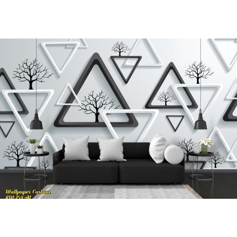 Wallpaper Custom Garis Segitiga  3D