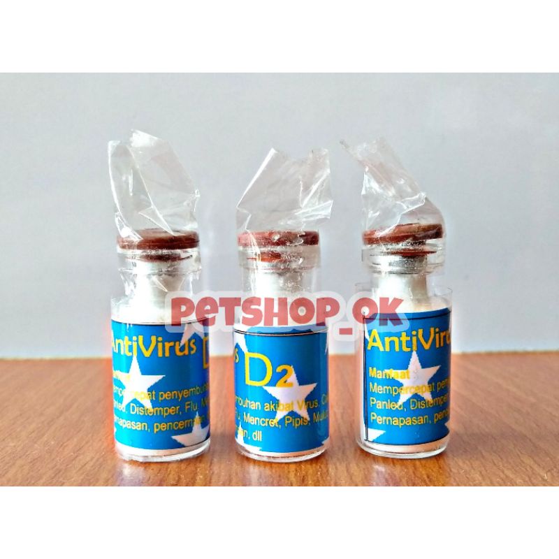 Obat Anti Virus Hewan (D2) mengobati flu berat/penyakit syaraf/virus Calici/distemper/diare