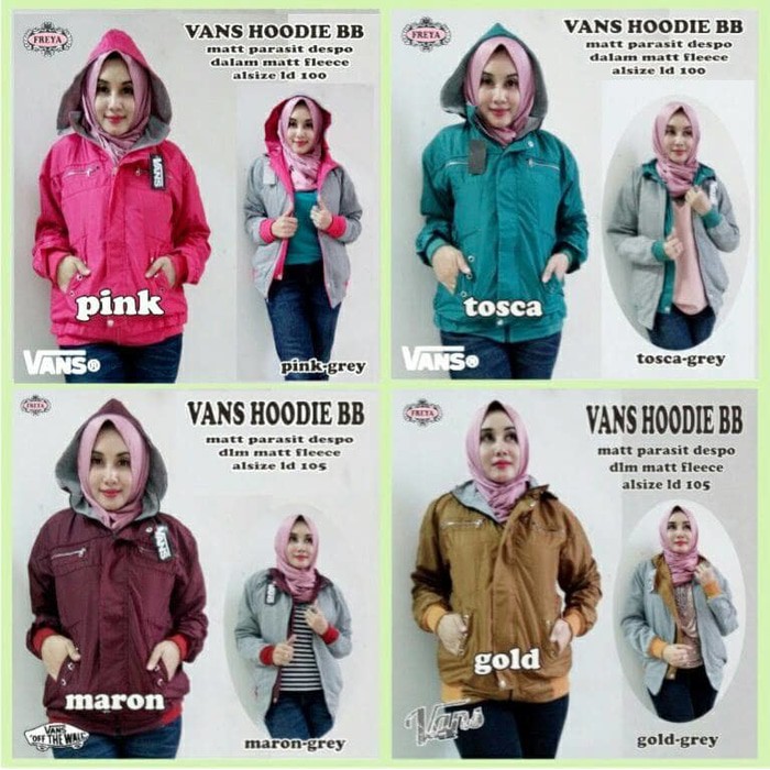 RAYNA VANS HOODIE BB| JAKET WANITA PARASUT BOLAK BALIK | JAKET BOBAL