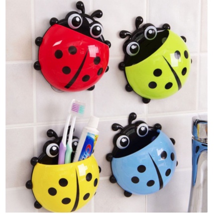 Tempat Sikat Gigi Kumbang Lady Bug Organizer Odol Tooth Brush Holder