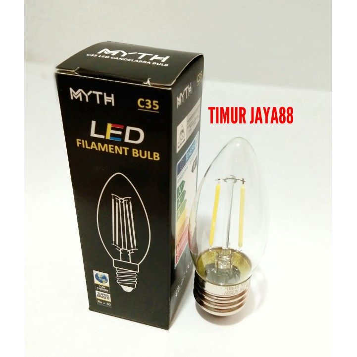 LAMPU LED HIAS FILAMEN LILIN LED CANDLE C35 C 35 E27 E 27 2 WATT 2 W