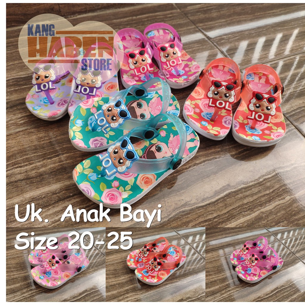 283E Sandal Jepit Tali Anak Bayi Karakter L0L Lucu Sendal Dulux